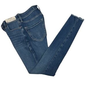 HOLLISTER Curvy High Rise Super Skinny Denim Blue Jeans Soft Stretch NWT 00S